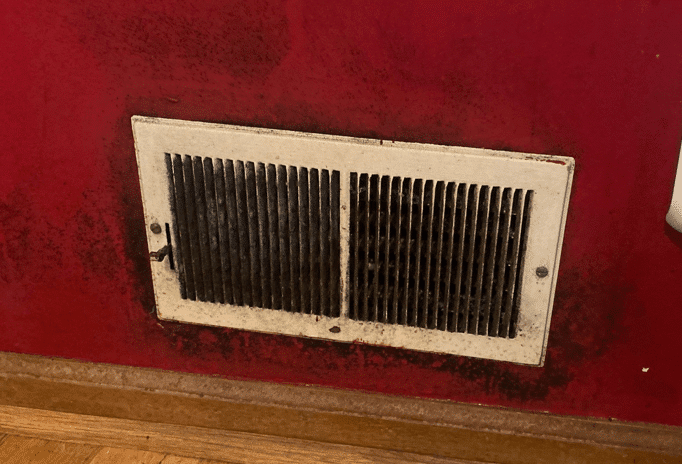 a close up of a door