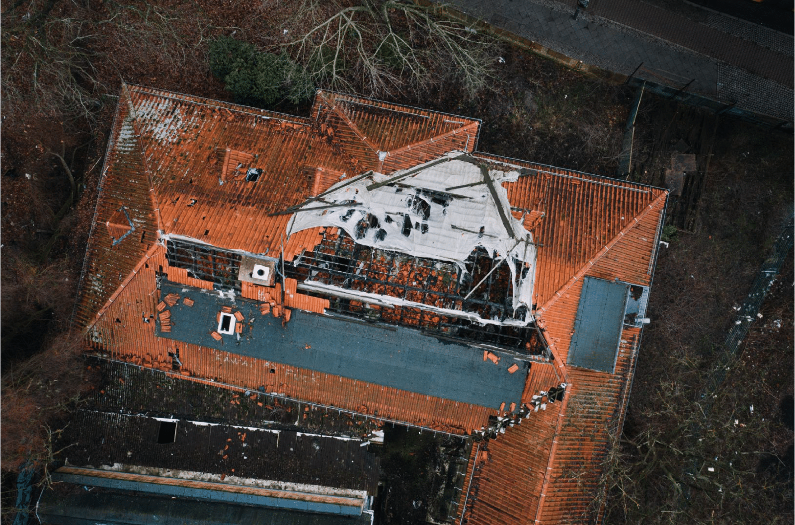 Destroyed roof